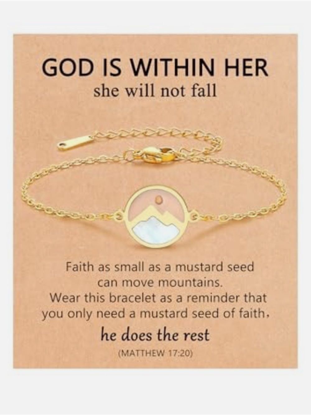 Move Mountains-Mustard Seed Link Bracelet Baptism/ Conformation Christian